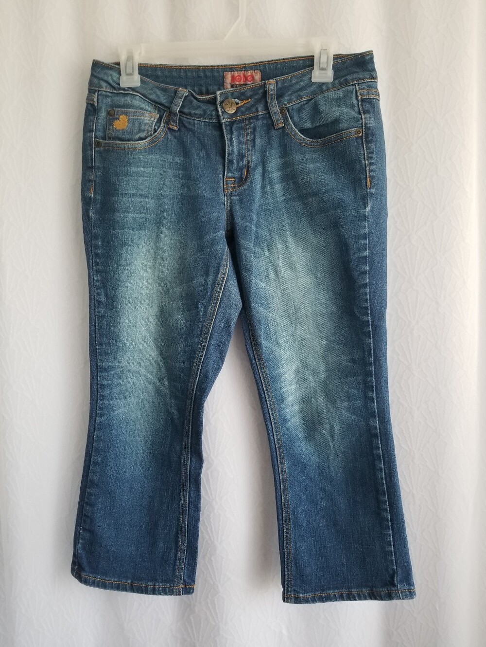 NOBO Y2K Faded Blue Crop Denim Capri Jeans Junior 9